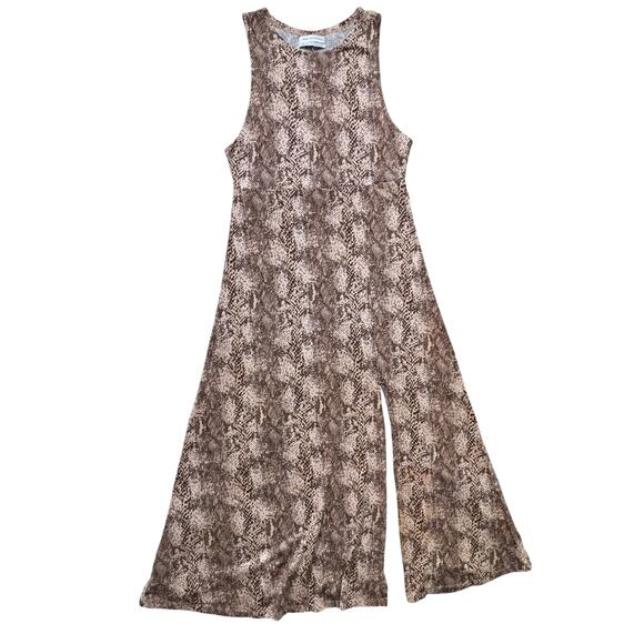Urban Outfitters Women's Snake Print Sleeveless Front Slit Midi Dress Size M - Picture 3 of 11